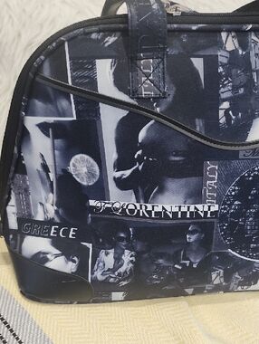 PIERRE CARDIN Stylish Black & White Graphic Travel Tote